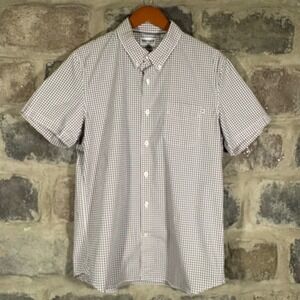 Timberland Slim Fit Button Down Short Sleeve Checkered Plaid Shirt‎ Men's Large